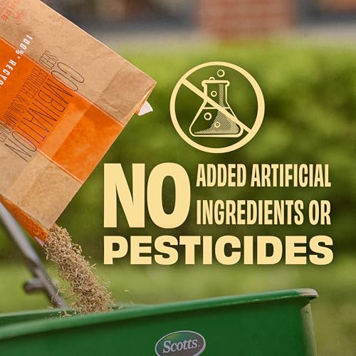 O.M. Scott and Sons Tall Fescue Blend Grass Seed, Fertilizer and Soil Improver, Naturally Crowds Out Weeds, Covers Up to 2,000 sq. ft., 8 lbs.