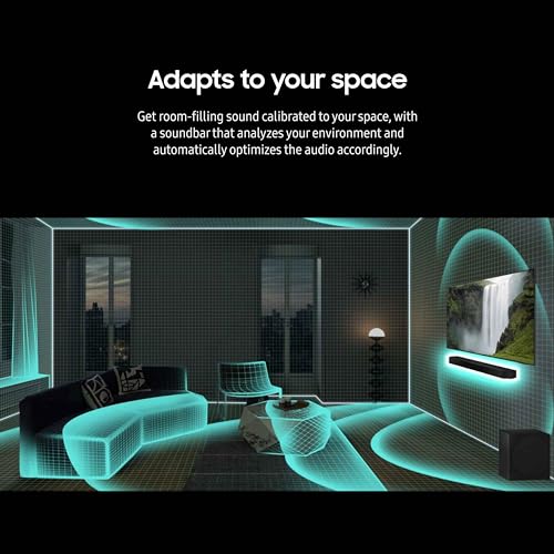 SAMSUNG Q990D 11.1.4ch Soundbar w/Wireless Dolby Atmos Audio, Rear Speaker Included, Q-Symphony, SpaceFit Sound Pro, Adaptive Sound, Game Mode Pro with Alexa Built-in, HW-Q990D/ZA