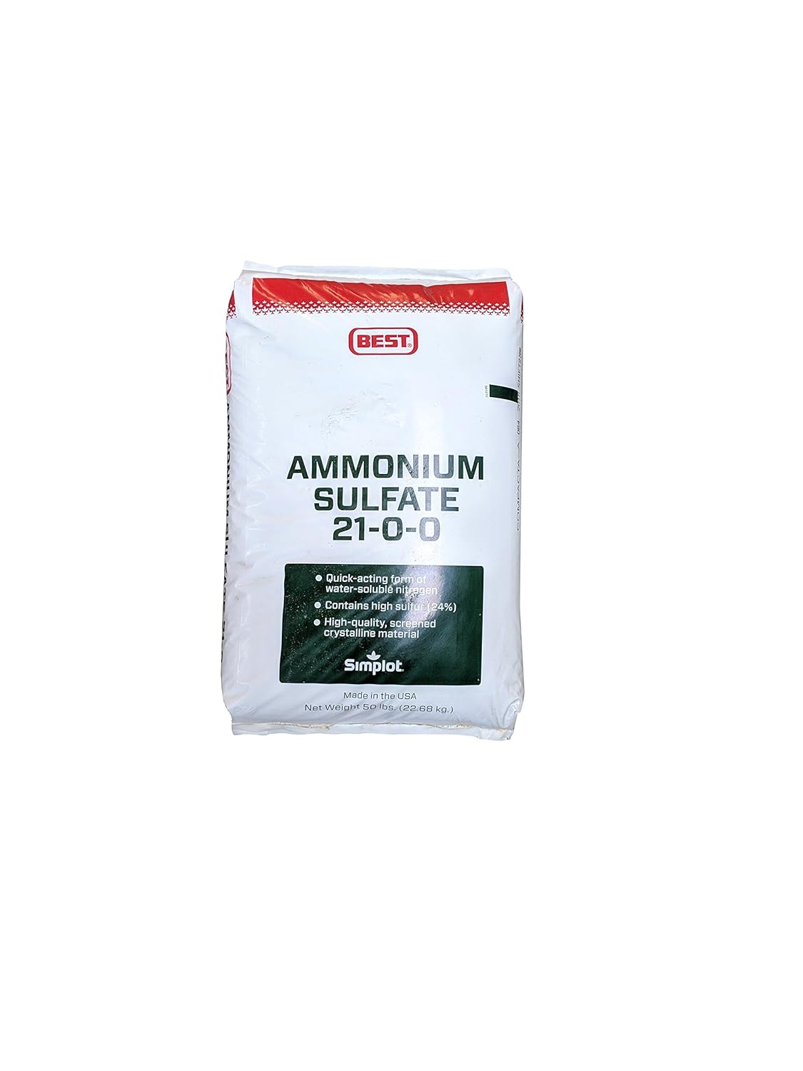 Greenway Biotech Ammonium Sulfate 21-0-0 Fertilizer Contains 21% Water Soluble Nitrogen & 24% Sulfur Suitable for Acid Loving Plants- Lawn Fertilizers to Lower pH Levels in Alkaline Soil- 50 Pounds