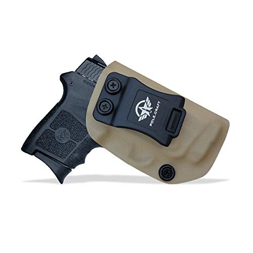 Bodyguard 380 Holster IWB Kydex Holster Custom Fit: Smith & Wesson M&P Bodyguard 380 / Bodyguard 380 with Integrated Laser Pistol - Inside Waistband Concealed Carry - Adj. Cant Retention - Cover Mag-Button - No Wear - No Jitter