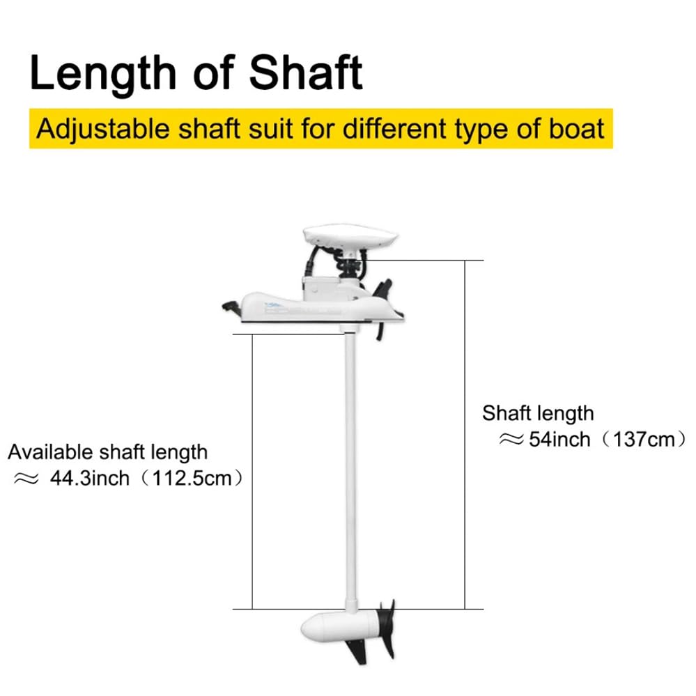 AQUOS Haswing White 12V 55LBS 54inch Electric Bow Mount Trolling Motor with 2.4G Remote Control for Inflatable Boat Kayak Bass Boat Aluminum Boat Fishing, Freshwater and Saltwater Use