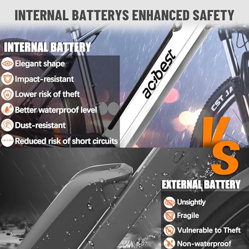 Core Electric Bike for Adults - Peak 1000W Brushless Motor Ebike, 468&500Wh Removable Built in Battery 26&27.5X2.1 Tire Step Over Bicycle with 7 Speed, Commute E Bikes