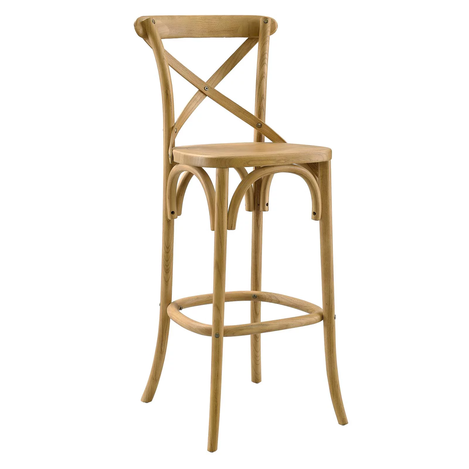 Modway Gear Bar Stool in Natural