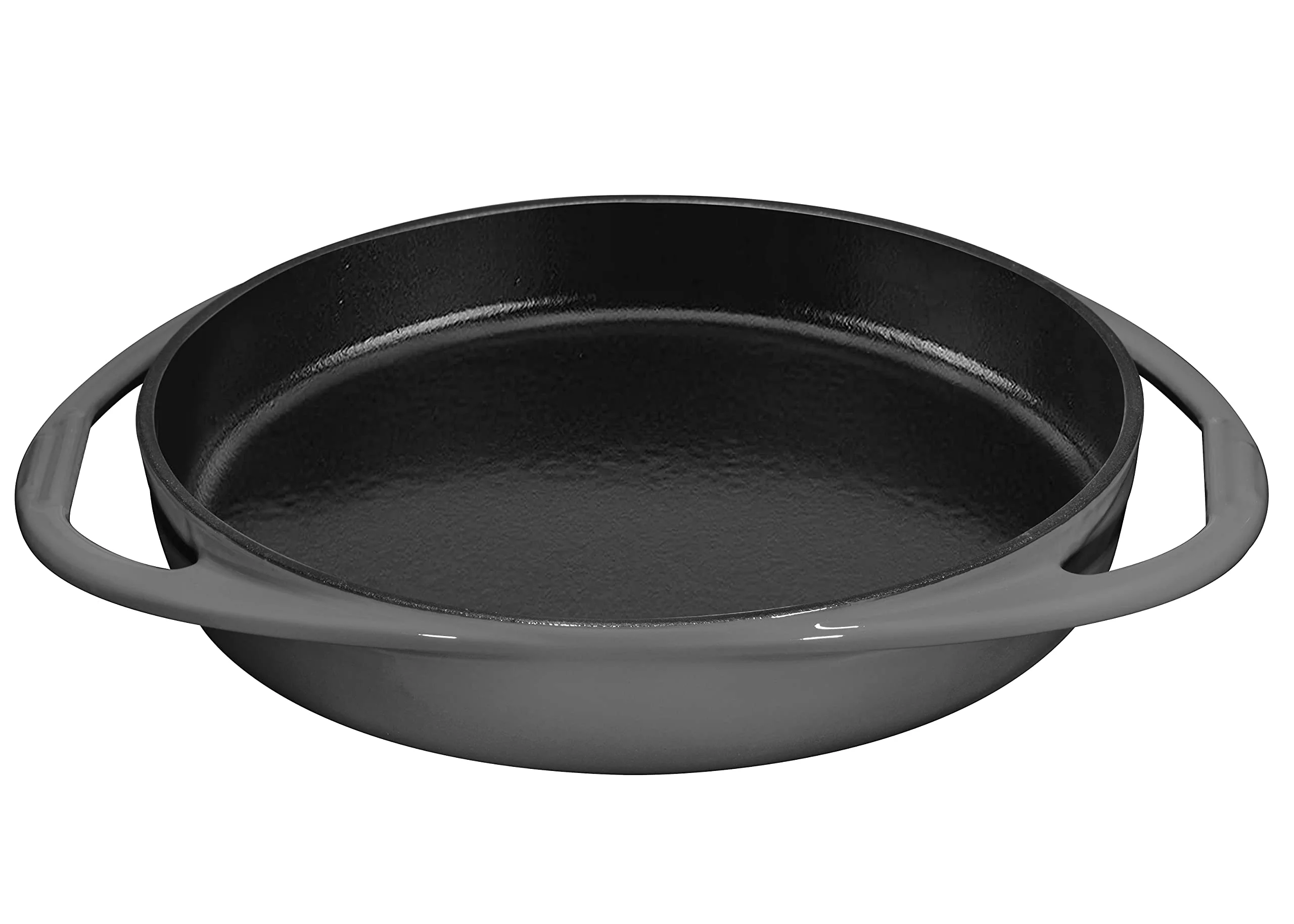 Bruntmor Pre-Seasoned Cast Iron Round Bakeware Pan Tarte Tatin Dish Pan Gray