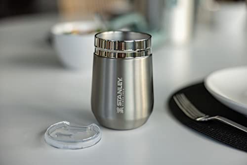Stanley GO Everyday Wine Tumbler 10 oz | Press Fit Drink Through Lid | Beverage, Coffee, and Cocktail Cup | Insulated Stainless Steel Wine Glass | BPA-Free | Ash