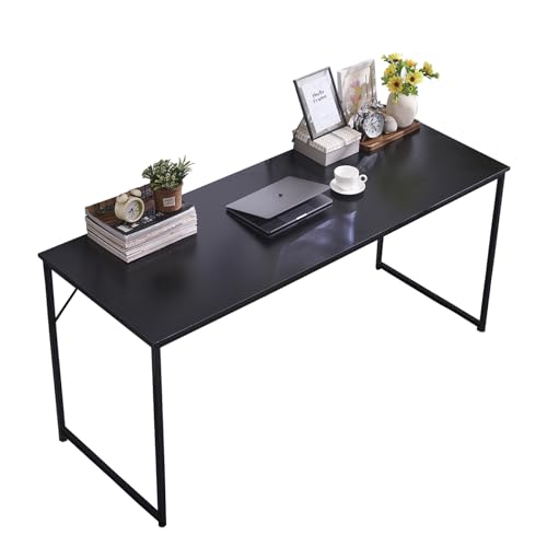 63 Inch Computer Desk, Home Office Study Student Writing Desk with Metal Frame, Modern Simple Style Desktop, Vintage
