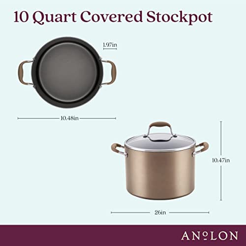 Anolon Advanced Home Hard-Anodized Nonstick Wide Stock Pot/Stockpot (7.5-Quart, Bronze)