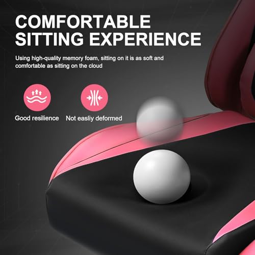 GTRACING Gaming Chair with Footrest, Ergonomic Computer Game Desk Chair, Recline Gaming Chair Seat Height Adjustment, Swivel Rocker with Headrest and Lumbar (Blue)