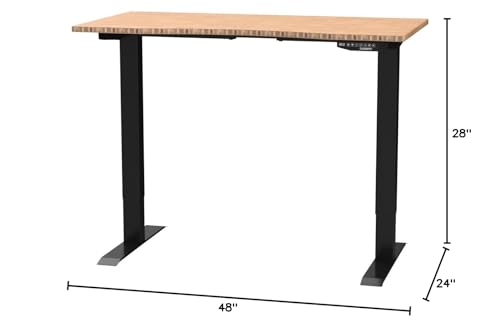 FLEXISPOT EN2 Whole-Piece Standing Desk with Clamp Power Strip, 55 x 28” Electric Stand Up Height Adjustable Desk with Cable Management (Black Frame + 55