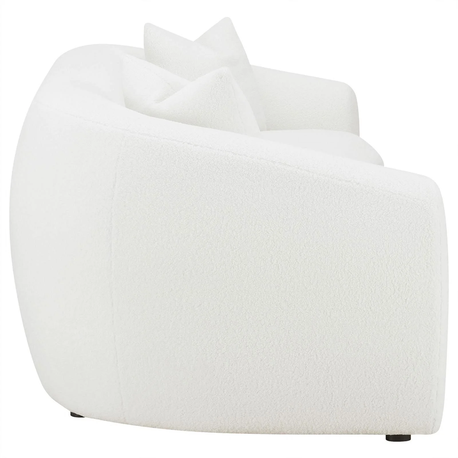 Pemberly Row Modern Fabric Upholstered Tight Back Sofa White