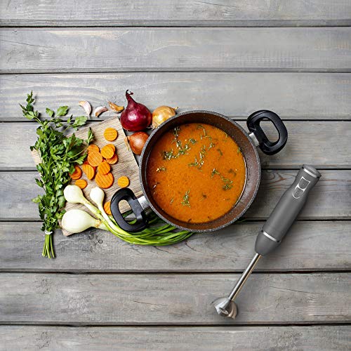 Chefman Immersion Stick Hand Blender with Stainless Steel Shaft & Blades, Powerful Ice Crushing 2-Speed Control Handheld Mixer, Purees Smoothie, Sauces & Soups, 300 Watts, Turquoise