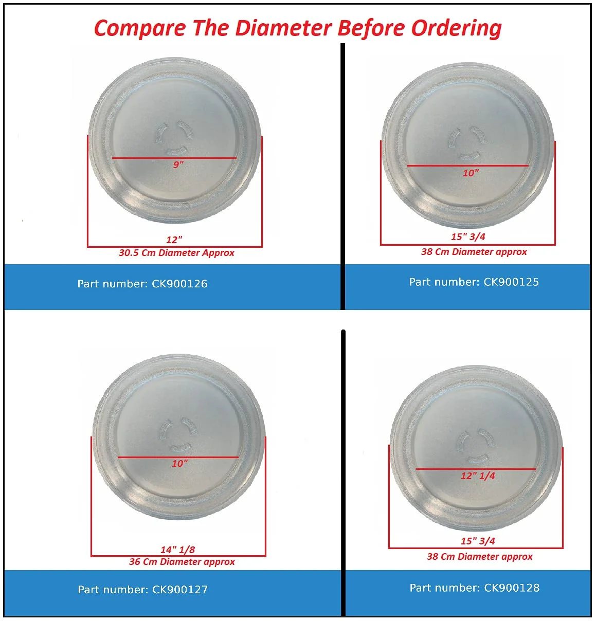 GlobPro W10113773 Microwave Glass Turntable Tray 15