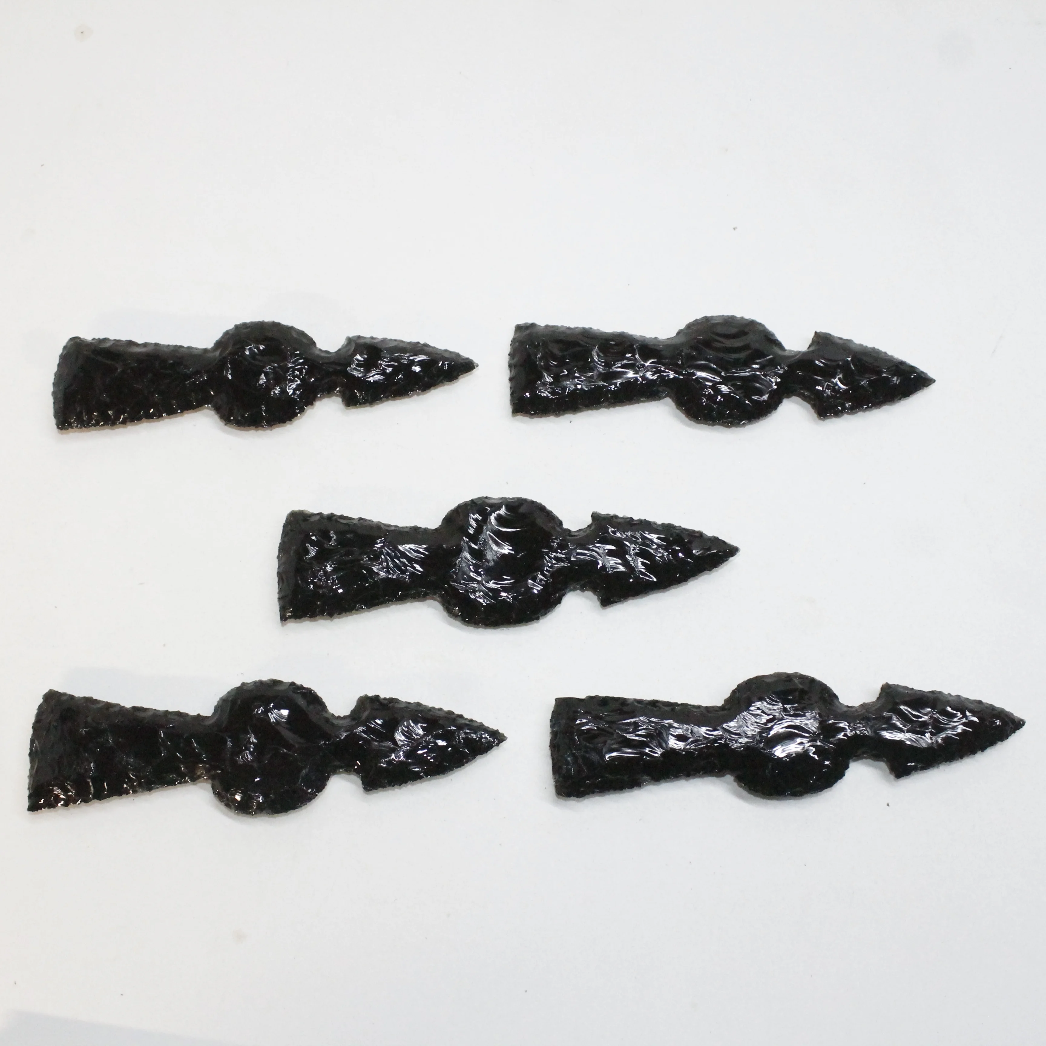 5 Obsidian Ornamental Tomahawk Heads #4110 Ax Axe Hatchet