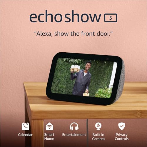 Like-New Amazon Echo Show 5 (newest model), Smart display with 2x the bass and clearer sound, Glacier White