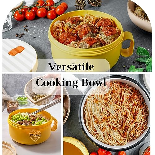 AI LOVE PEACE Ramen Bowl, Ramen Cooker, Microwave Ramen Bowl, Large Noodle Bowl 40 oz,Microwave Bowl with Lid, Portable Noodle Bowls, Ramen Bowl Microwavable for Home Office Dorm Room College gift.