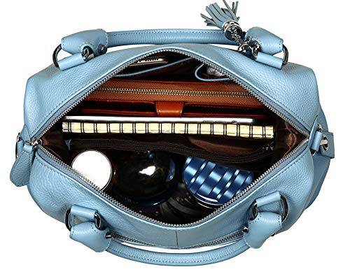 HESHE Womens Genuine Leather Handbags Purse Crossbody Satchel Tote Bags Ladies Real Leather Bags