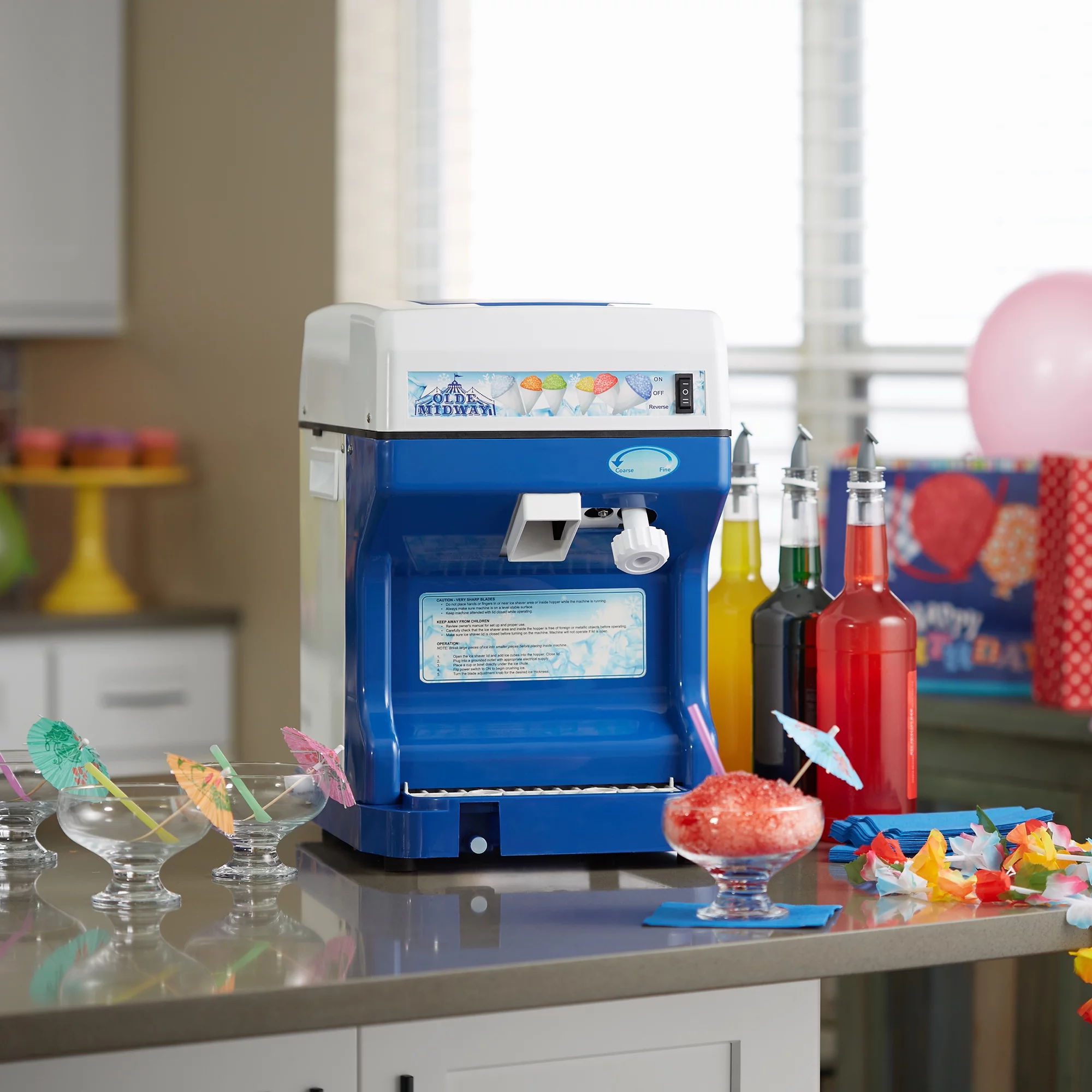 Olde Midway Shaved Ice Machine, Commercial Snow Cone Maker