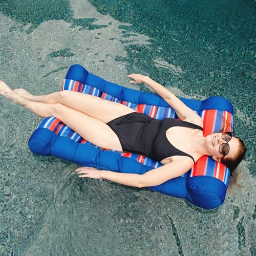 Big Joe Kona Hammock No Inflation Needed Pool Lounger with Headrest, Quick Draining Fabric, 4 feet Big