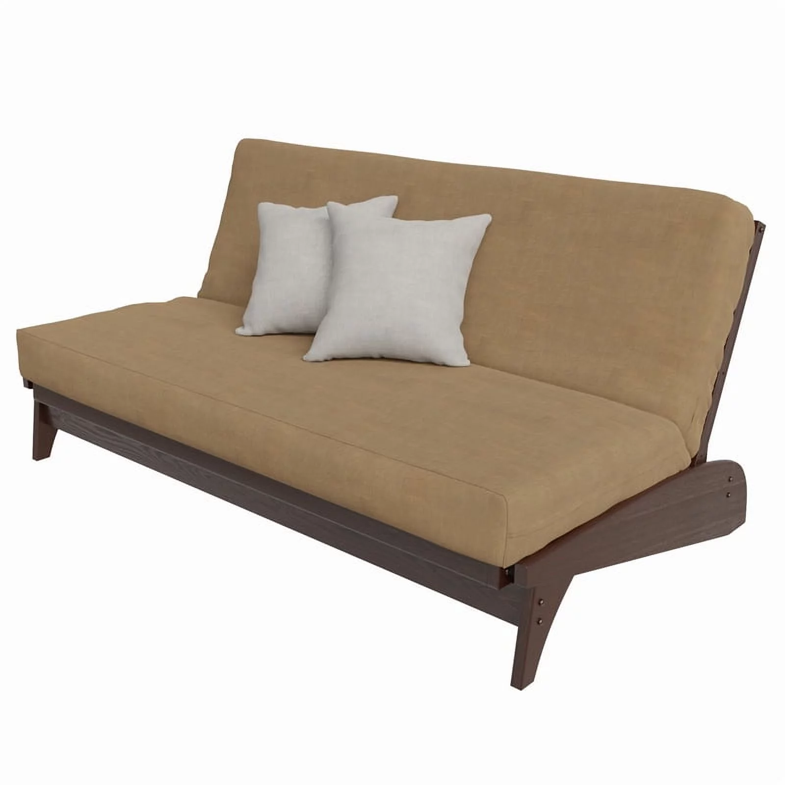 Full Size all wood Dillon Wall Hugger Futon Frame in Dark Cherry Finish