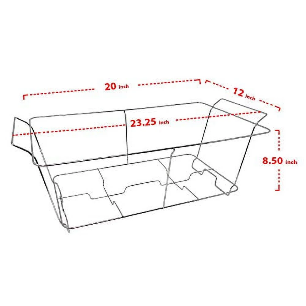 Deluxe Full Size Duty Chafing Rack, Wire Buffet Rack Stand, Serving Trays Food Warmer, Chrome (Case of 12)