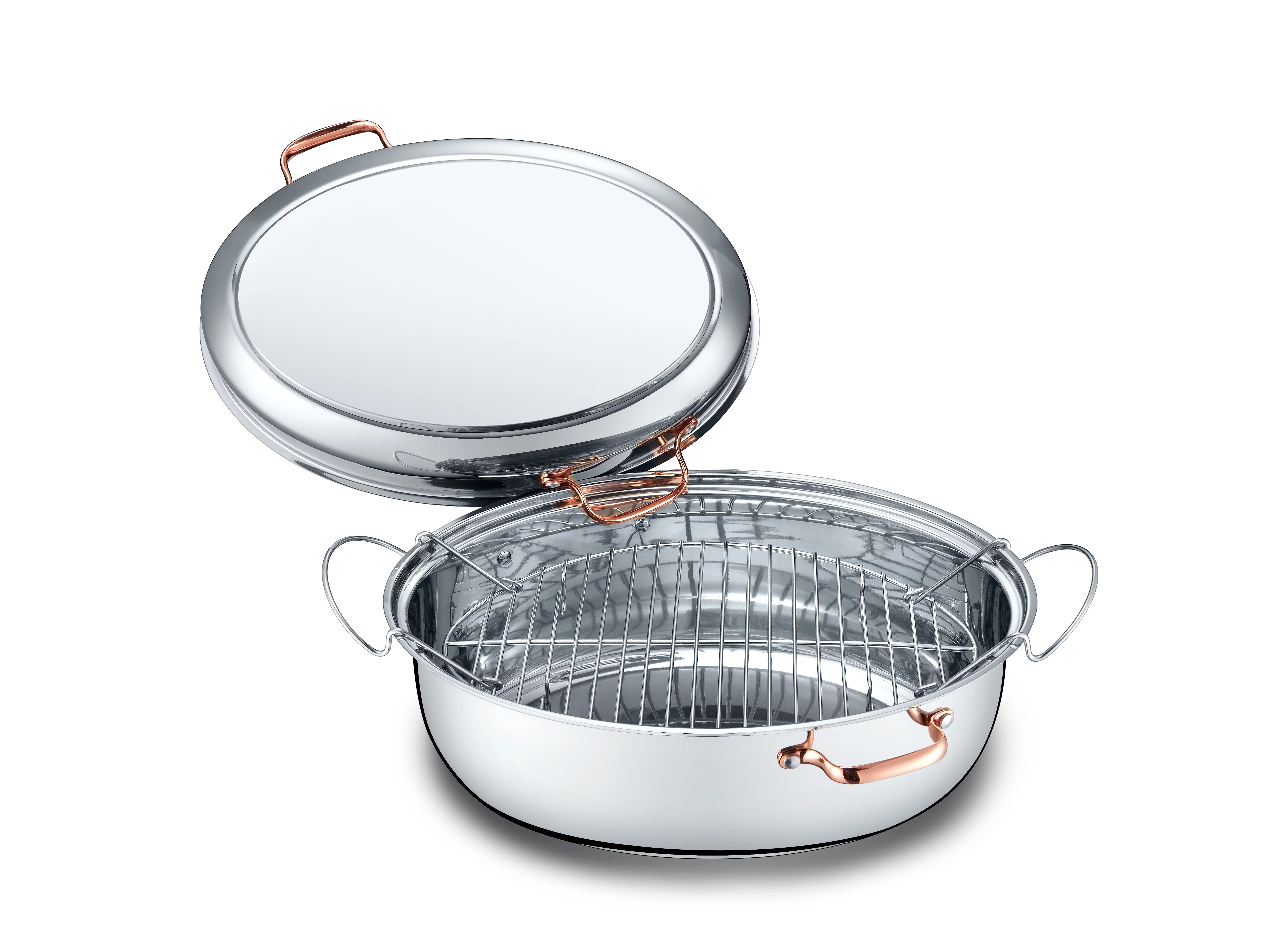 CONCORD Premium 12 Quart Stainless Steel Roasting Pan with Hangable Rack