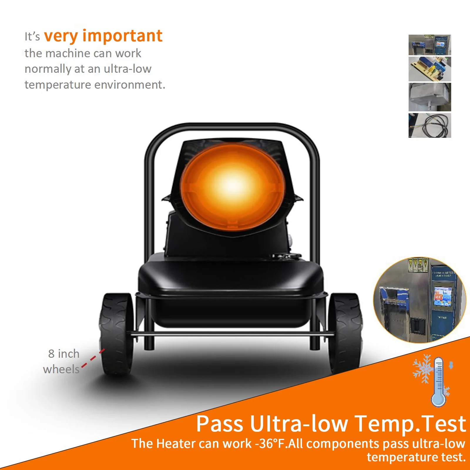 KEHOMY 220 Portable Movable Torpedo Forced Air 215000BTU Heavy-duty Kerosene/Diesel Heater with Thermostat Control and Overheat Protection for Jobsite,Garage,Construction Site and Farm