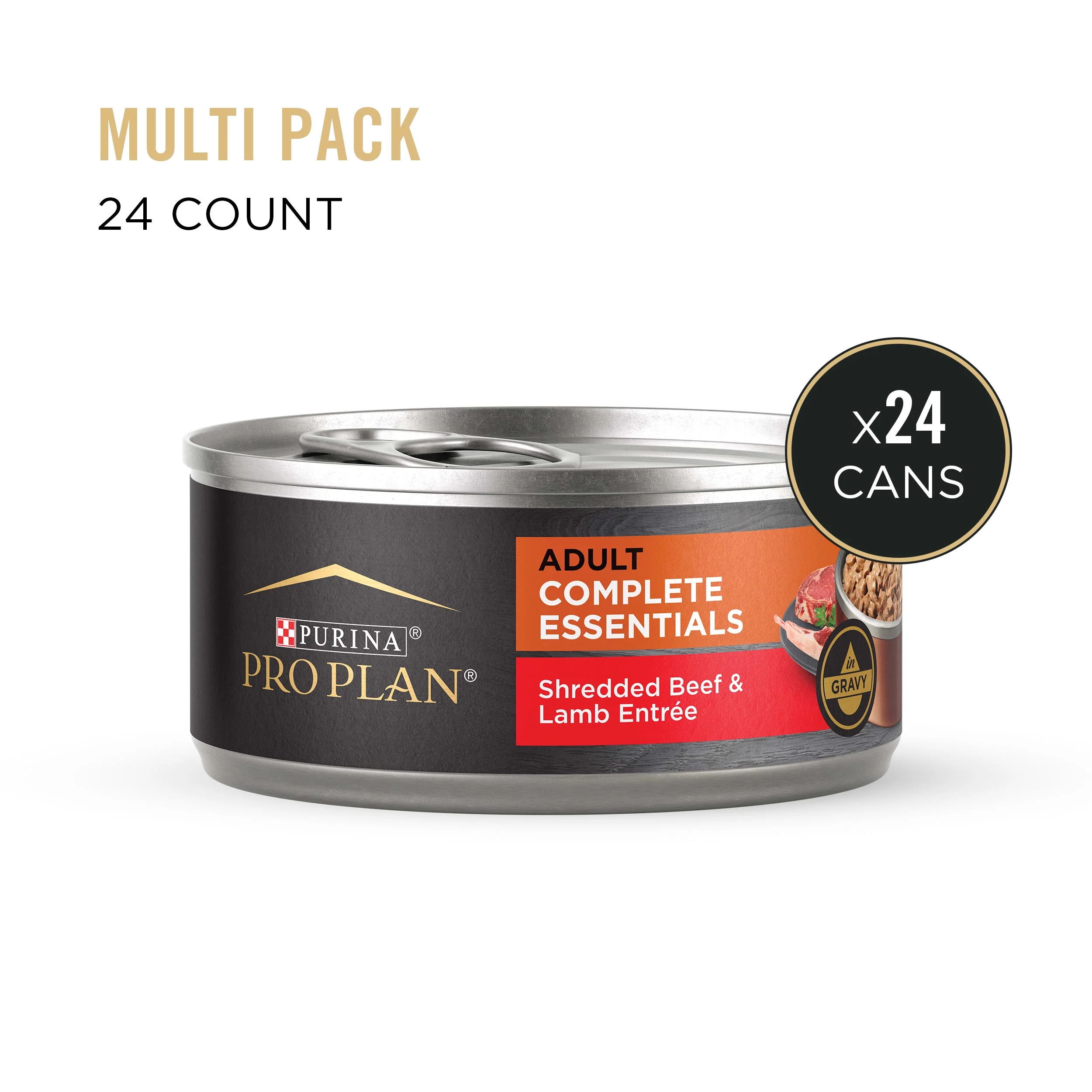 Purina Pro Plan Complete Essentials for Adult Dogs Beef Lamb, 5.5 oz Cans (24 Pack)