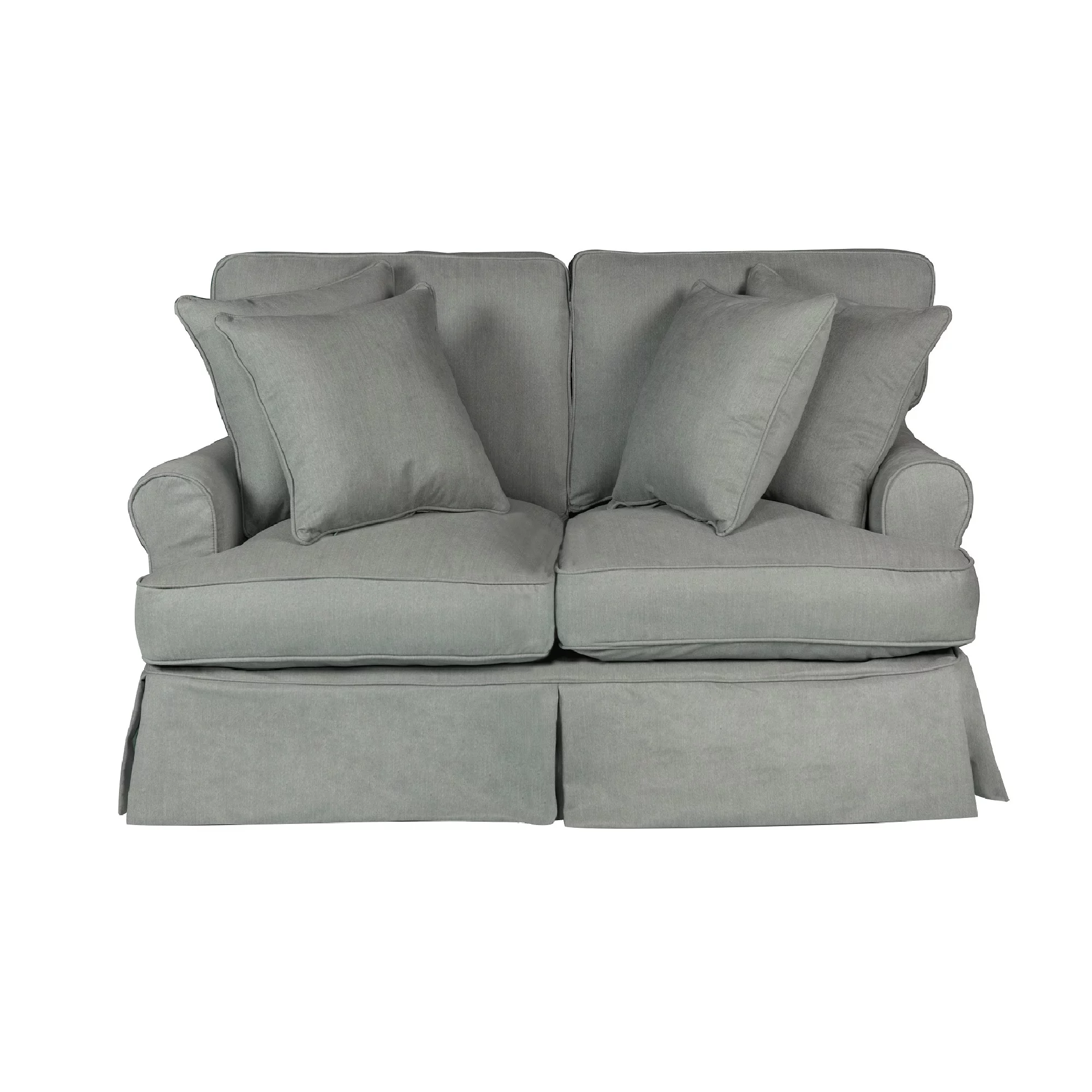The Hamptons Collection 60” Grey T-cushion Loveseat Cover with Back and Seat Cushion Cover and