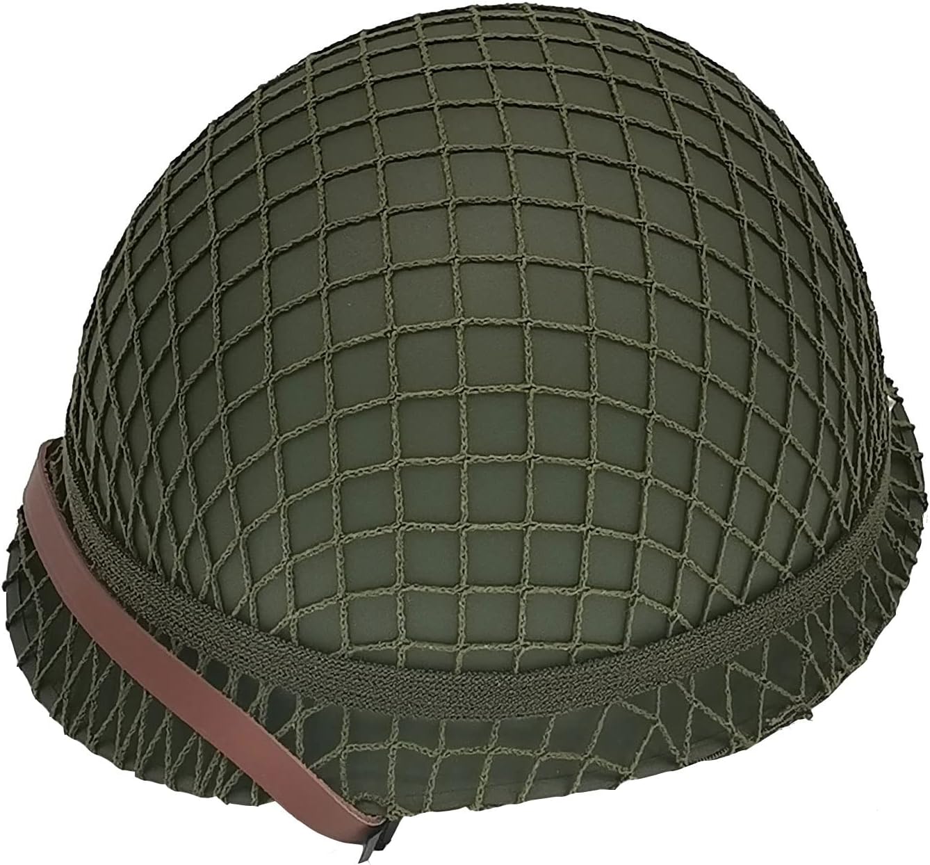 WWII US Army M1 Helmet, WW2 Gear, WW2 Helmet Metal Steel Shell Replica with Net/Canvas Chin Strap/Cat Eye Band