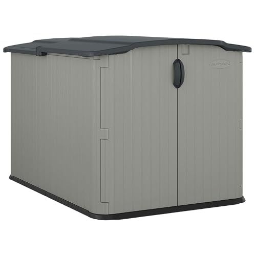 Suncast Glidetop Horizontal Outdoor Storage Shed with Pad-Lockable Sliding Lid and Doors, All-Weather Shed for Yard Storage, 57.5