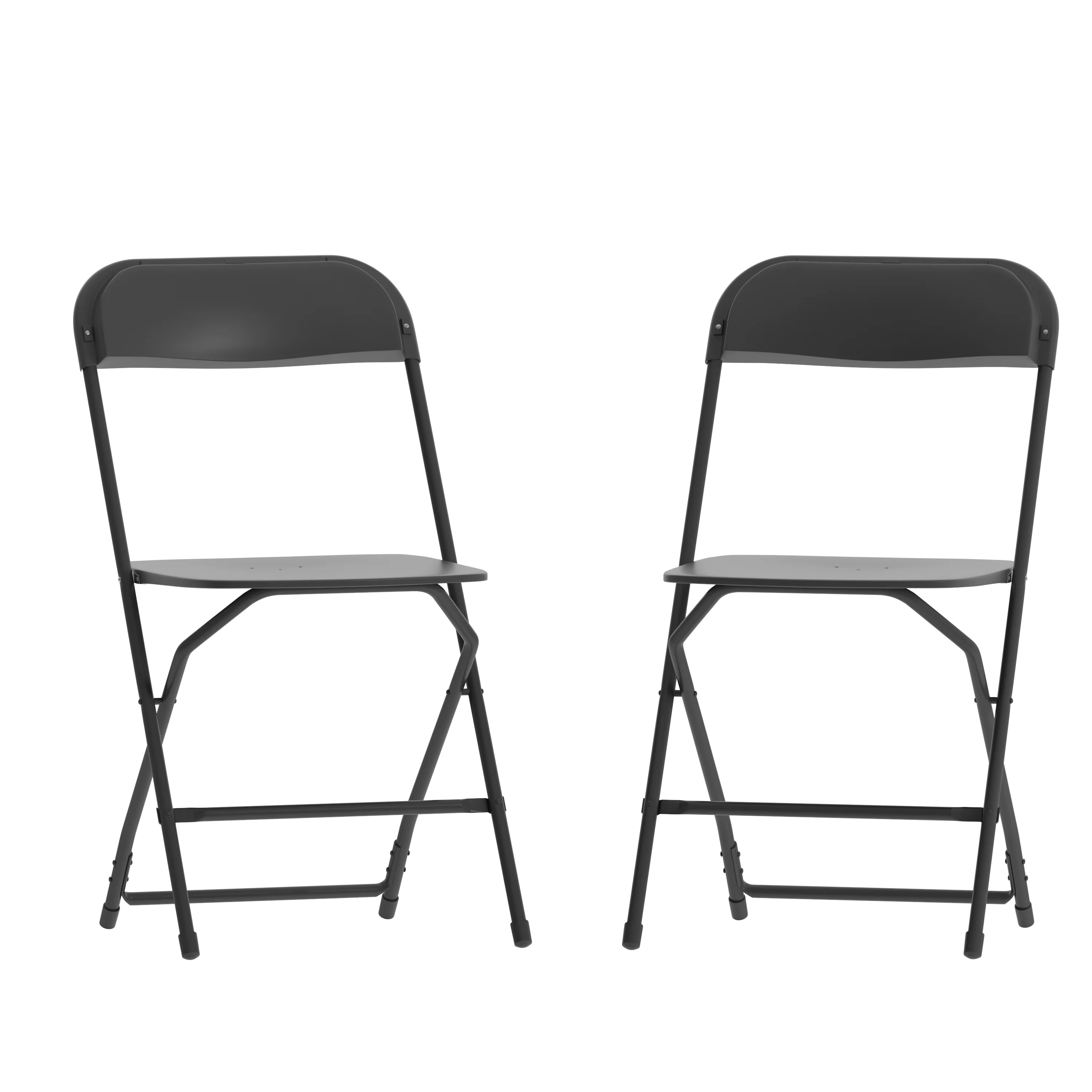 Flash Furniture Hercules Series Plastic Folding Chair Black - 2 Pack 650LB Weight Capacity Comfortable Event Chair-Lightweight Folding Chair