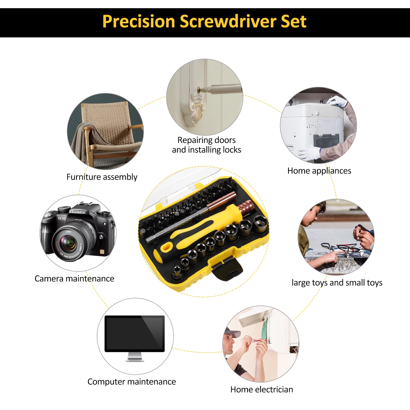 Apexeon Socket Wrench Screwdriver Set Multi-Purpose Screwdriver Set Multifunction Combination Screwdriver Kit Multi-Bit Set Multi Screwdriver Tool Home Appliance Kit