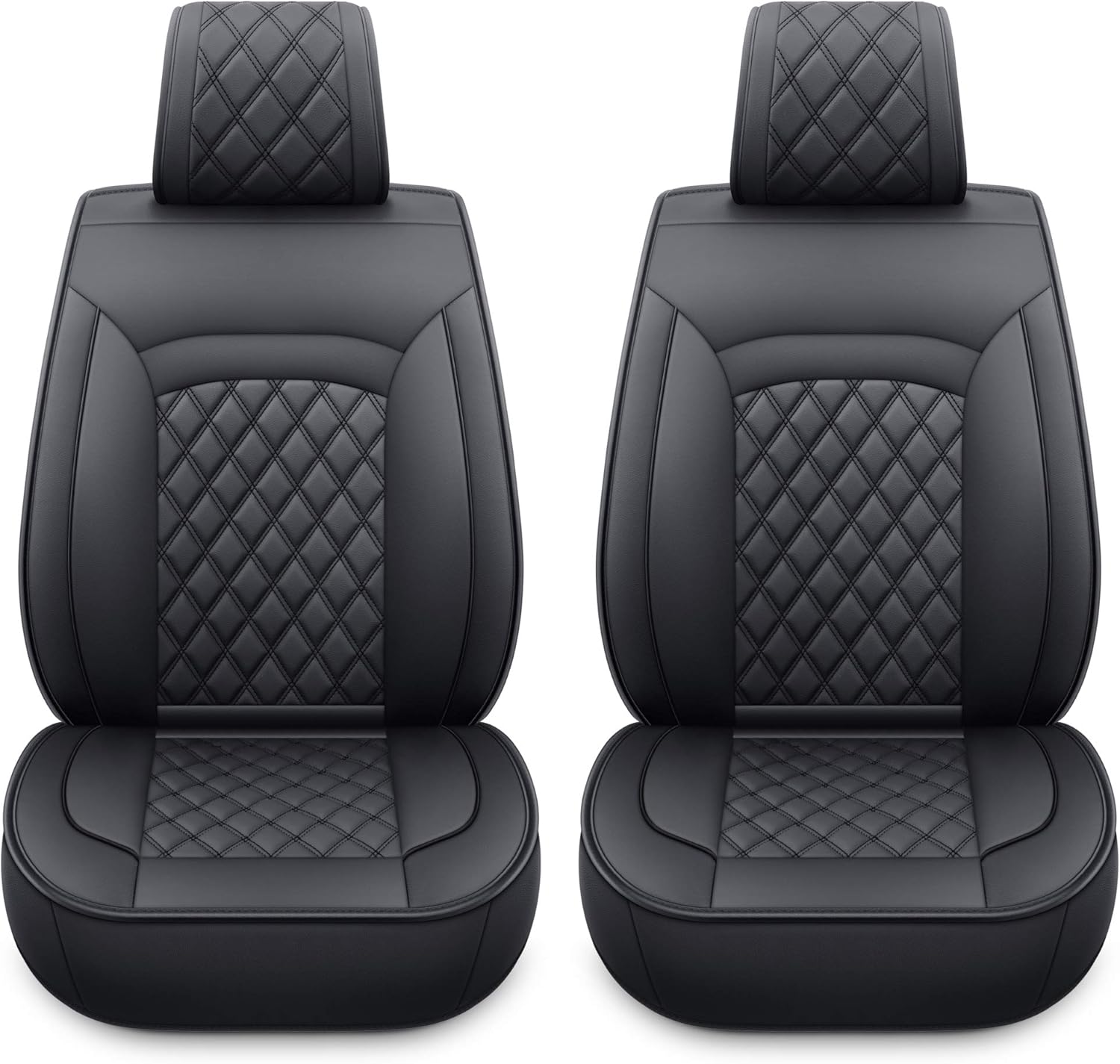 LUCKYMAN CLUB 12-SLX Car Seat Covers for SUV with Faux Leather, Also fit for Most Sedan (SLX-Black & White)