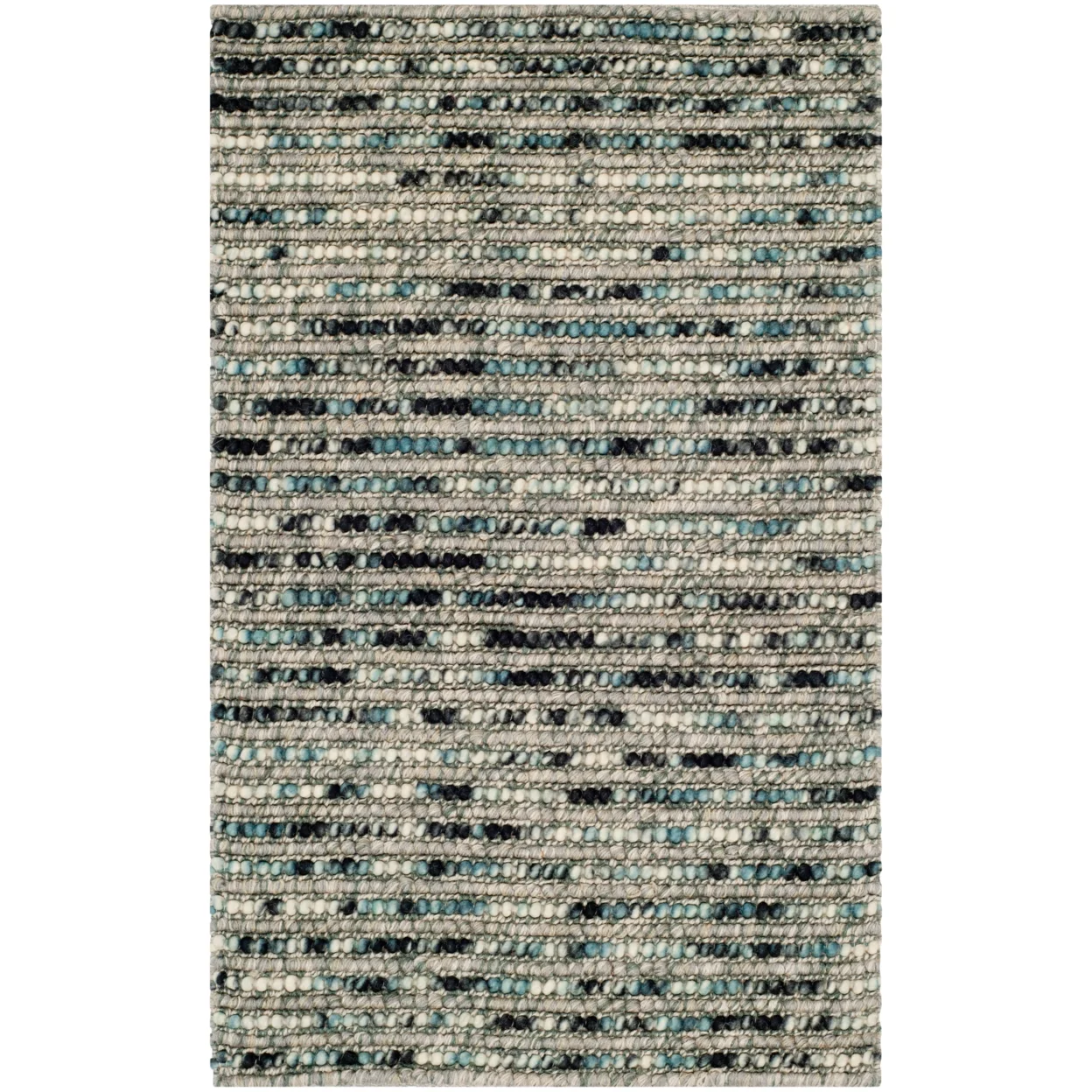 SAFAVIEH Bohemian Nel Transitional Braided Striped Area Rug, Grey/Multi, 4' x 6'