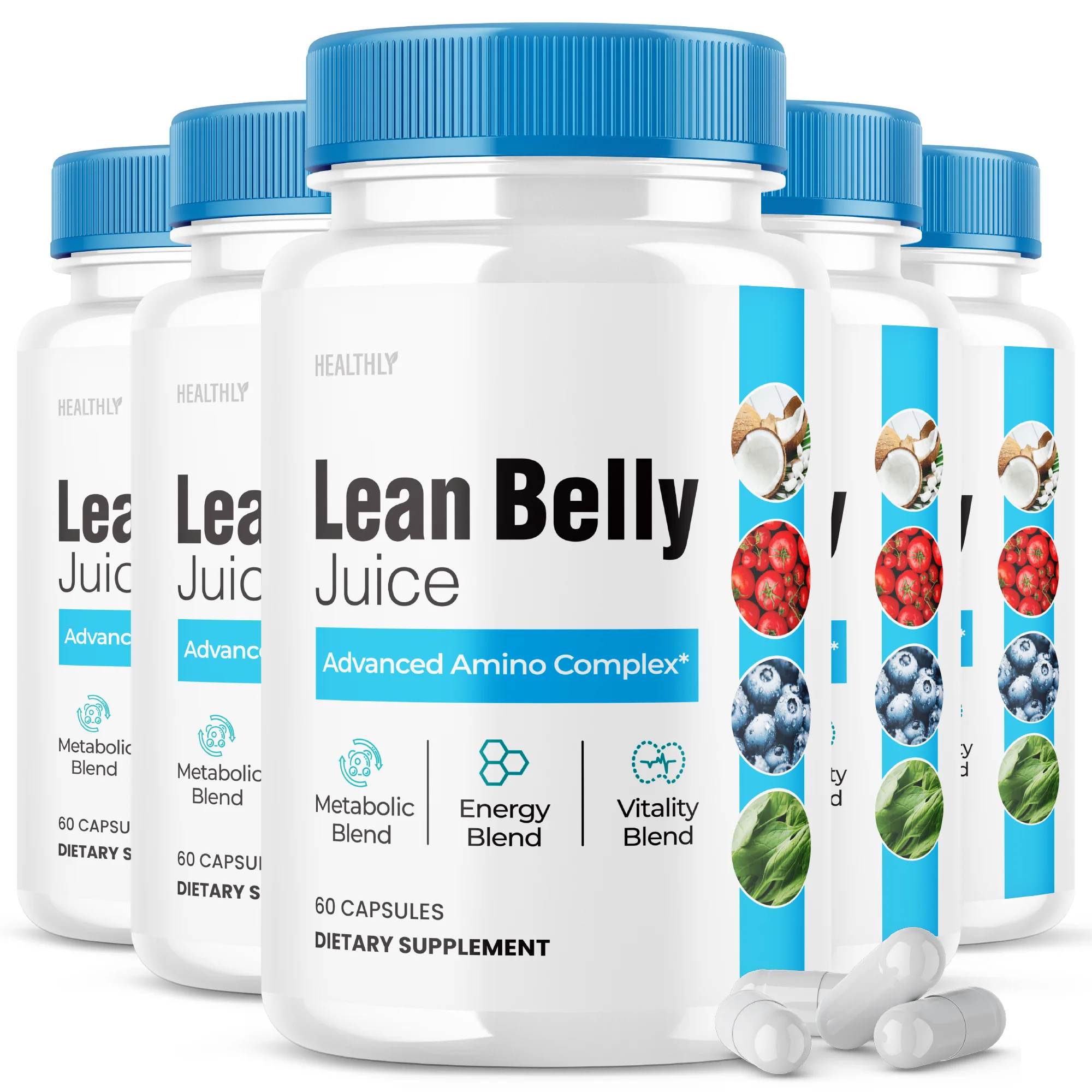 (5 Pack) Ikaria Lean Belly Juice Powder for Weight Loss IkariaLeanBelly Fat Burner Advanced Lean Juice (300 Capsules)