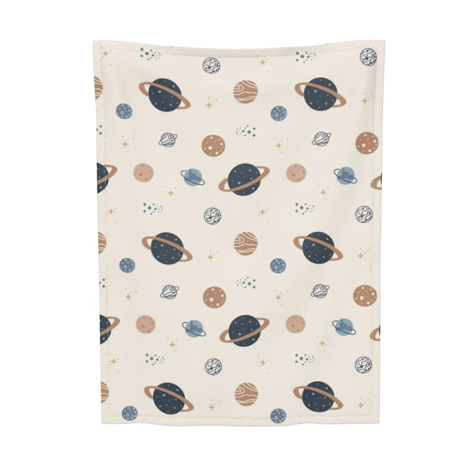 ZNDUO Baby Blanket, Soft and Cosy Polyester Blanket 40 x 30 Inch Baby Throw Blanket, Brown Space Planet Pattern