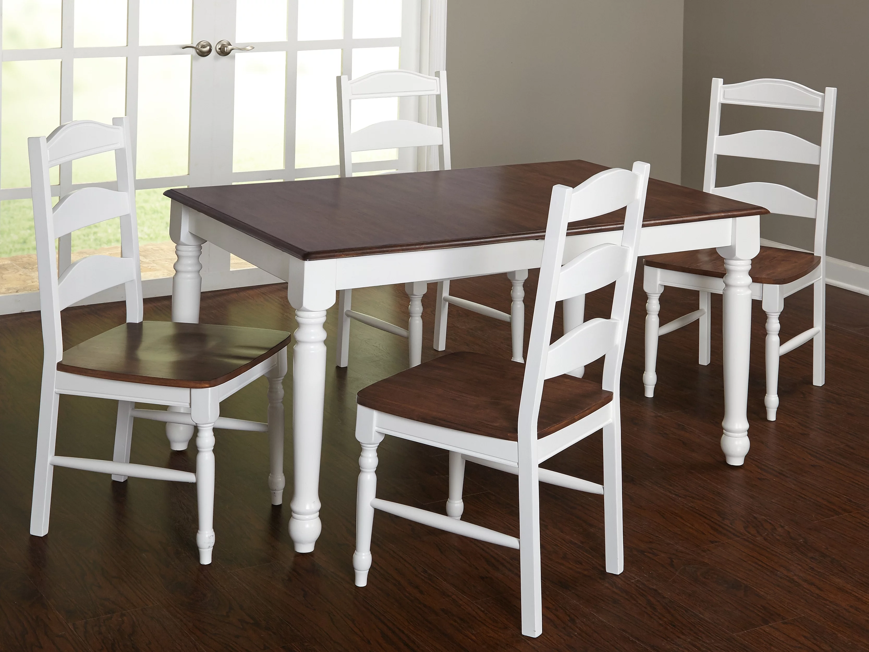 Skipton Dining Table, White, Walnut
