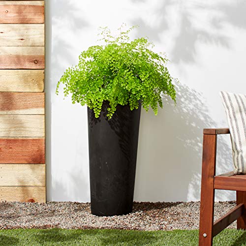 Arcadia Garden Products PSW S32BK Contempo Tall Round Planter, 13 by 13 by 28-Inch, Black