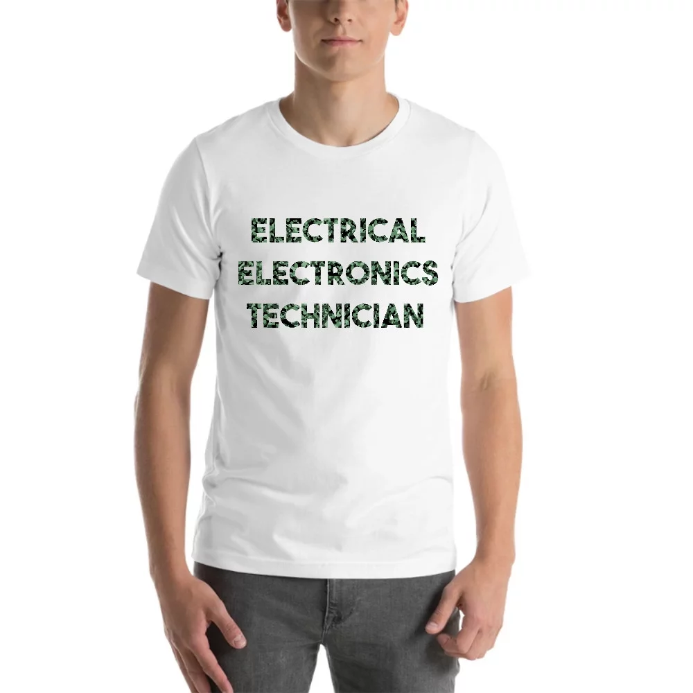 L Camo Electrical Electronics Technician Short Sleeve Cotton T-Shirt By Undefined Gifts