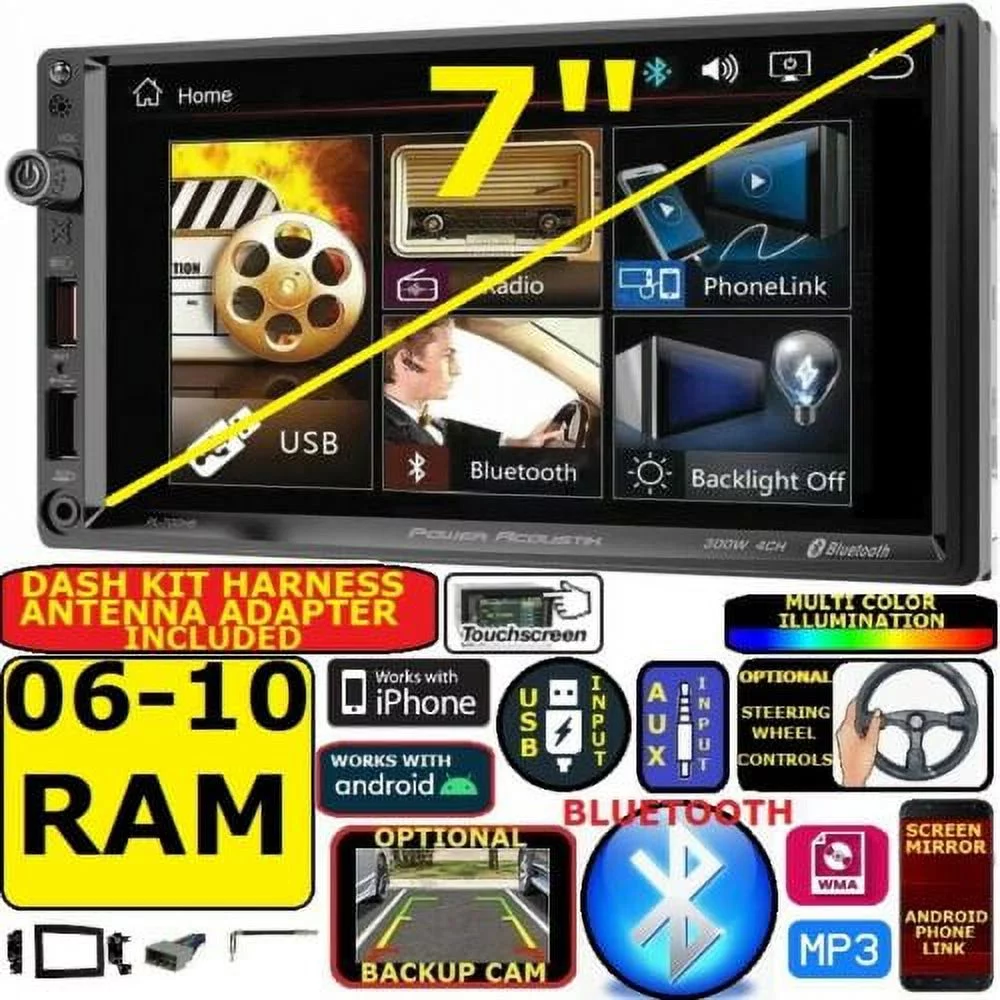 2006-2010 DODGE RAM DUAL BLUETOOTH USB SD AUX CAR RADIO STEREO PACKAGE