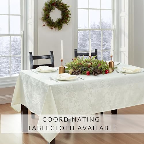 Elrene Home Fashions Poinsettia Elegance Jacquard Holiday Table Runner, 13