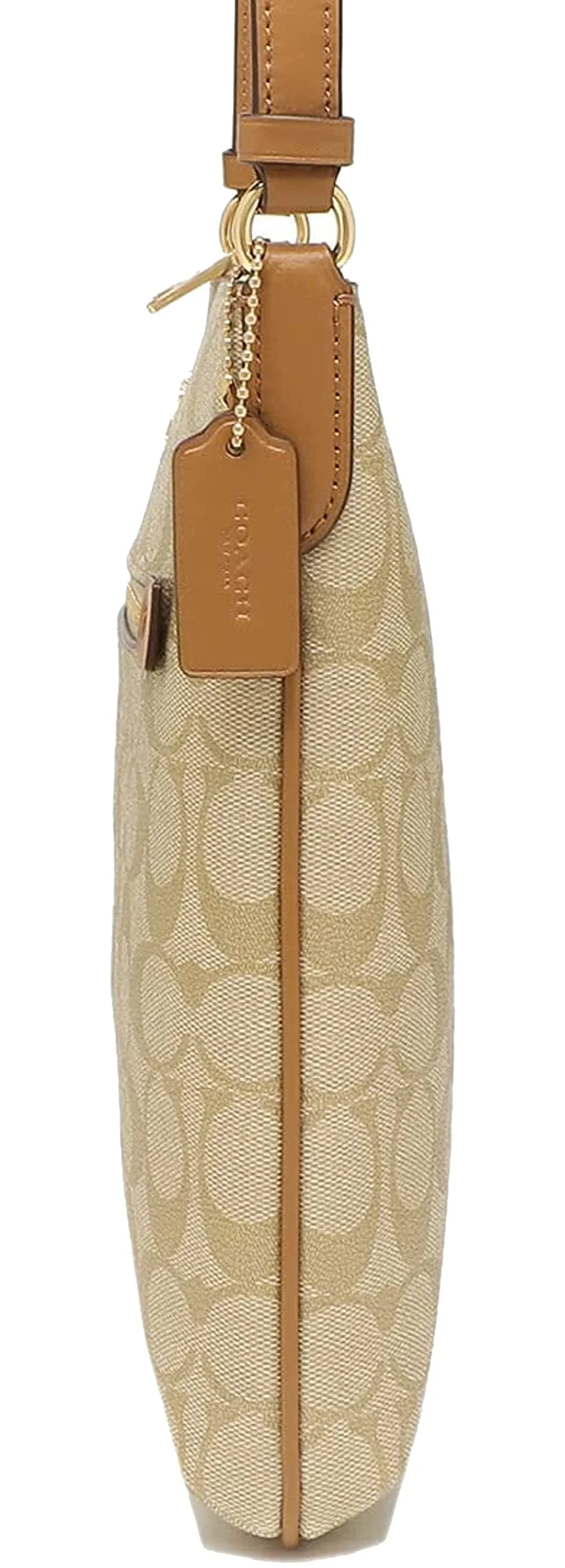 Coach Women's Rowan File Bag (Signature Canvas - Light Khaki - Saddle)