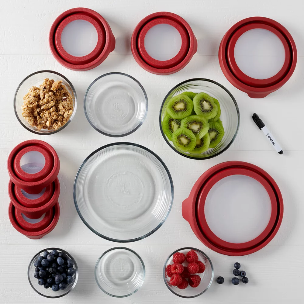 Kitchen Organizer True Seal Clear Glass Food Storage, 15 Piece Set Food Storage Containers Kitchen Organizer USA