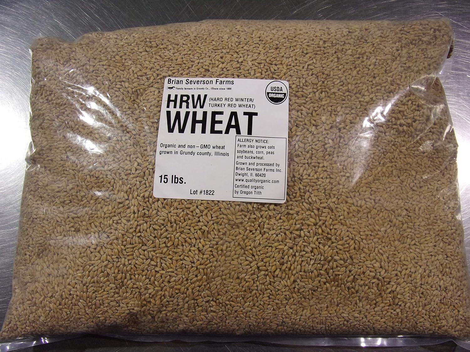 Organic Hard Red Winter Wheat Berries | Certified Organic Heirloom variety named TURKEY RED | 15 lbs. | Farmer Direct | Organic, non-GMO, IP