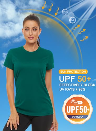 MAGCOMSEN Women's Short Sleeve T-Shirts UPF 50+ Sun Protection Quick Dry Athletic Running Workout Rash Guard Tops