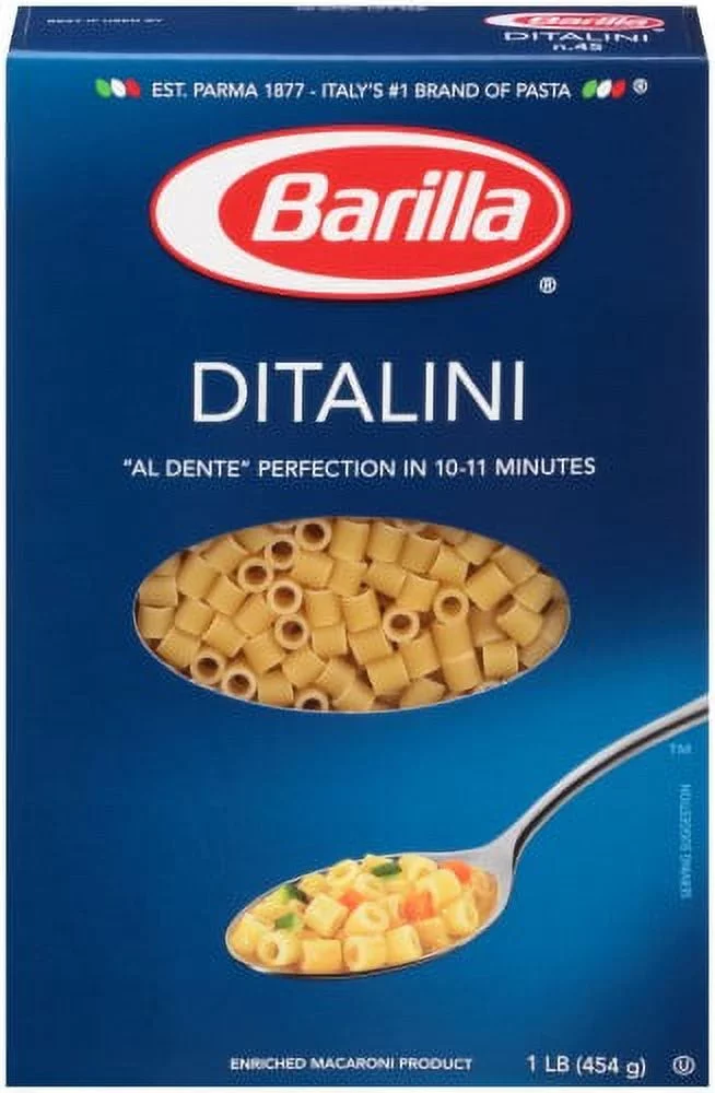 Barilla Ditalini Soup Pasta  16 Oz (Pack of 12)