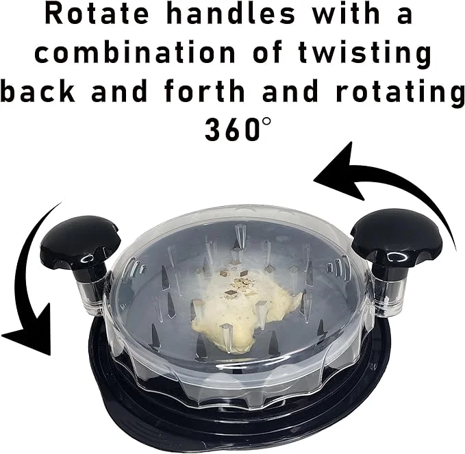 3 layer Chicken Shredder, Professional chicken breast shredder tool, Meat and vegitable food shredder, transparent top, twist to shred chicken, removable tray, salad mixer