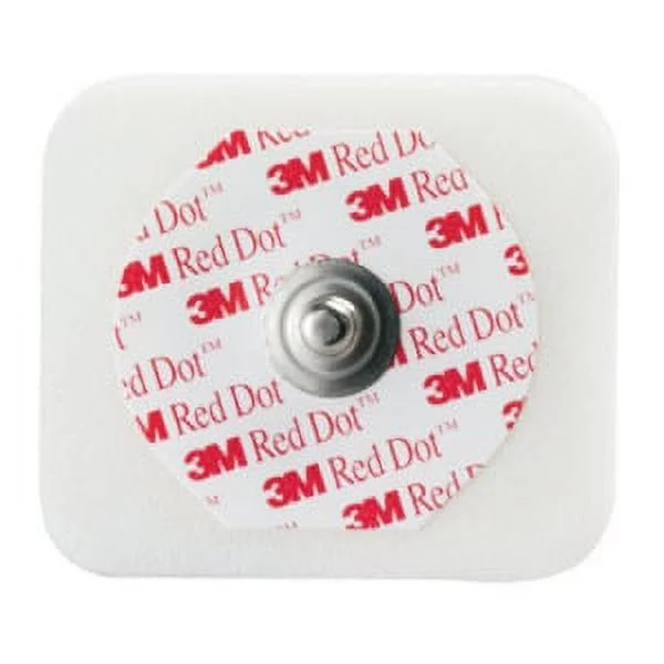Red Dot ECG Monitoring Electrodes, Radiolucent, Foam, Diaphoretic, with Abrader