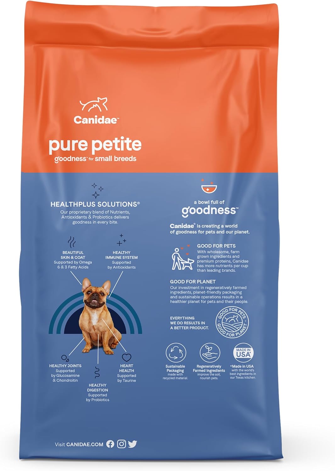 CANIDAE Pure Petite Premium Dry Dog Food for Small Breeds, Chicken & Wholesome Grains Recipe, 4 lbs.