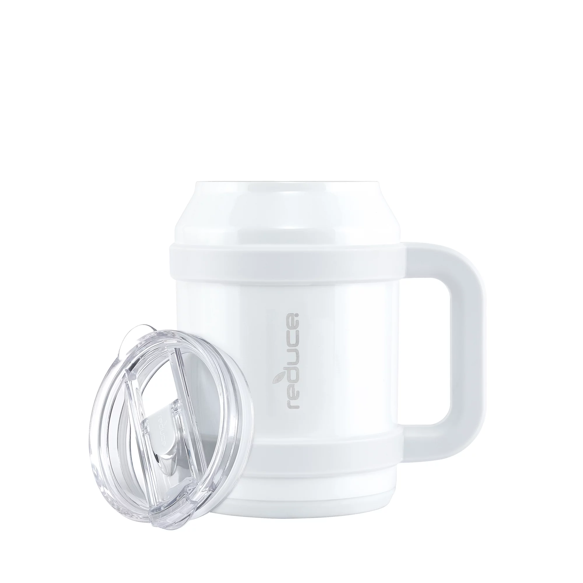 Reduce Vacuum Insulated Stainless Steel Cold1 Mug with Lid and Straw, White, 50 fl oz